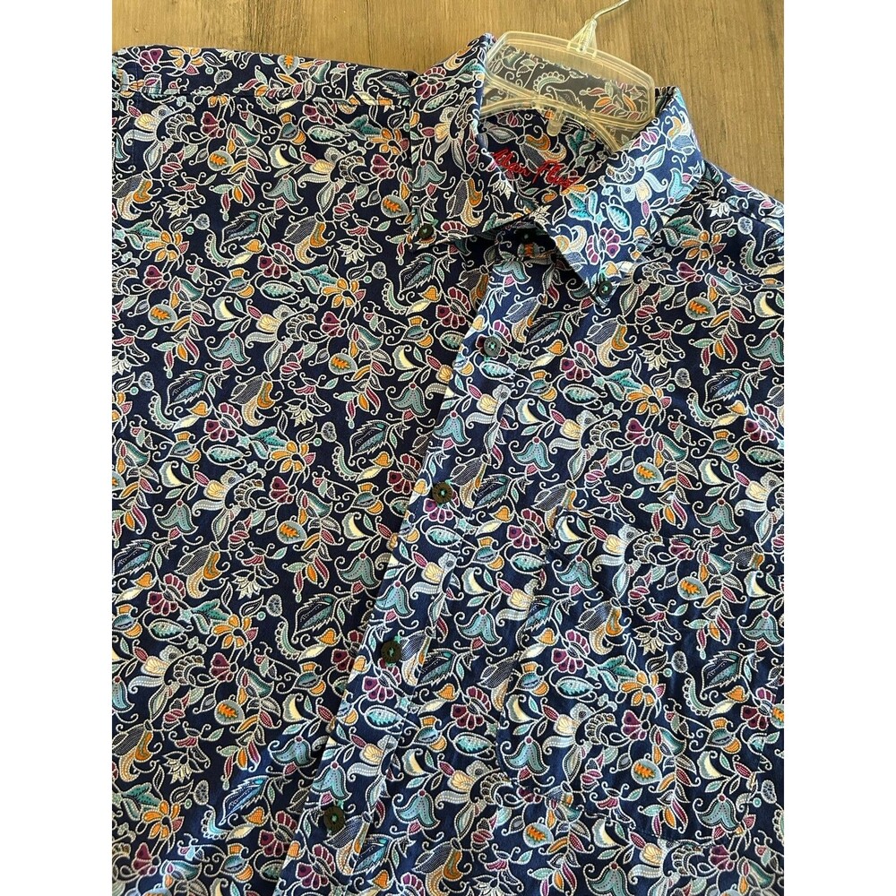 Alan Flusser Button Up Long Sleeve Shirt Men’s Size Large Multicolor Floral